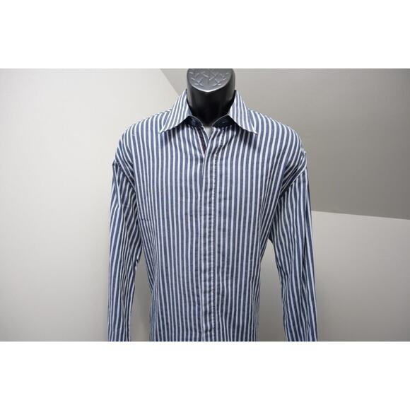 English Laundry Dress Shirt Striped Snap Cuff Long Sleeve Mens Size XL - Picture 3 of 15